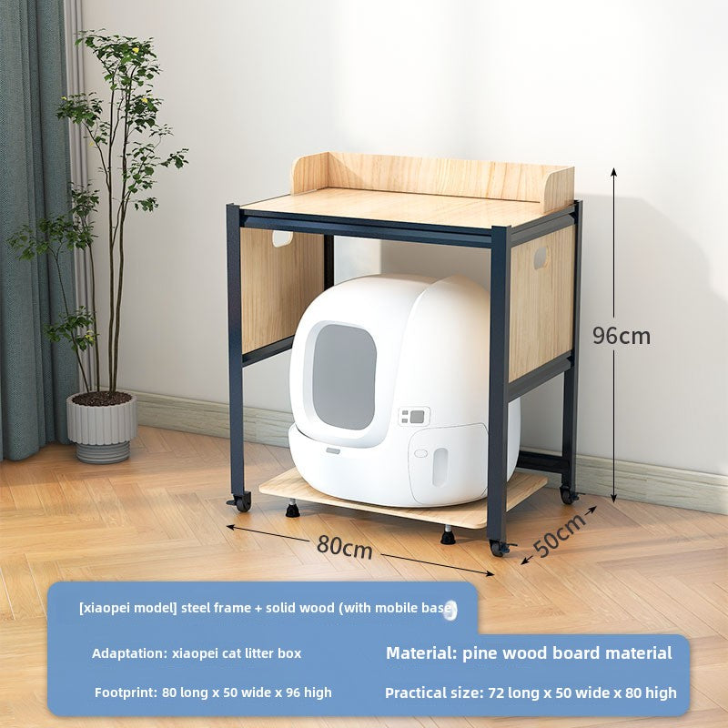 Solid wood cat climbing frame  cabinet indoor odor isolation semi-closed cat toilet significant other space capsule cat nest