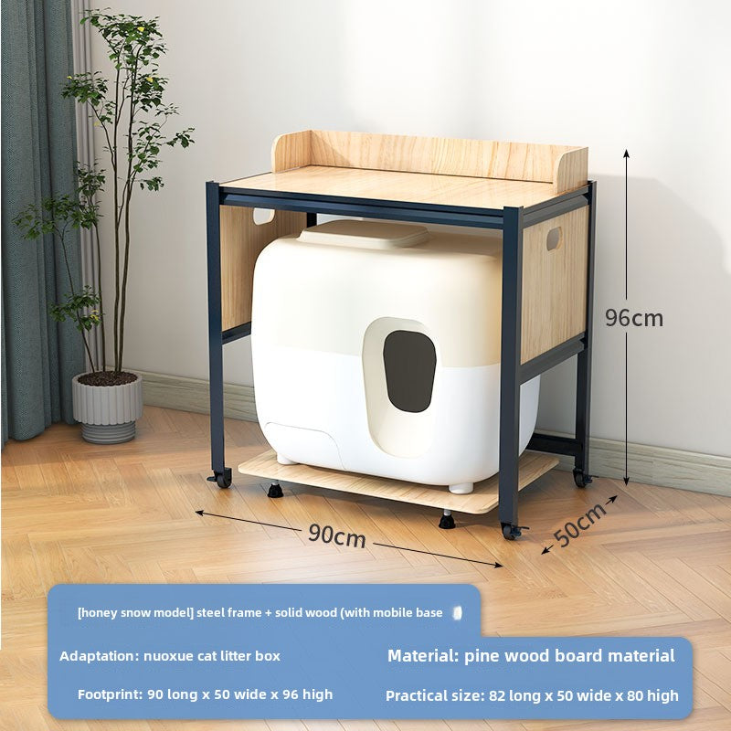 Solid wood cat climbing frame  cabinet indoor odor isolation semi-closed cat toilet significant other space capsule cat nest