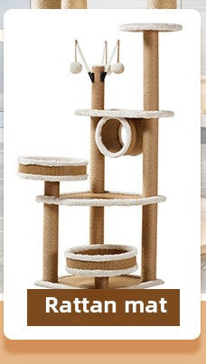 Wholesale Solid Wood Cat Climbing Frame Cat Scratch Post Large Cat Nest Cat Tree Six Layers Cat Jumping Platform Pine
