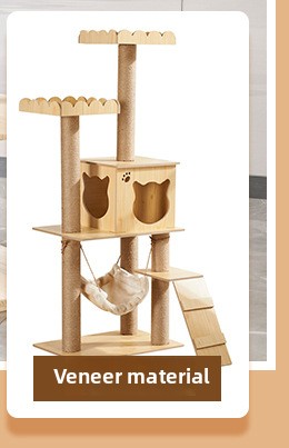 Wholesale Solid Wood Cat Climbing Frame Cat Scratch Post Large Cat Nest Cat Tree Six Layers Cat Jumping Platform Pine