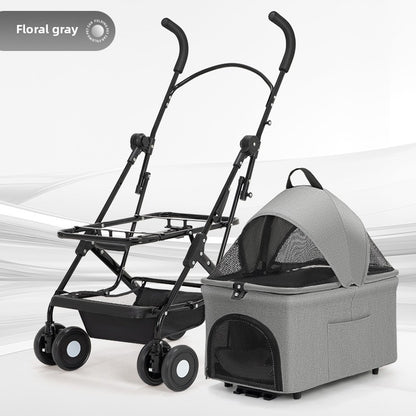 Wholesale Pet Cart Dog Cat Teddy Baby Cart Out Small Pet Cart Lightweight Foldable Outdoor Travel