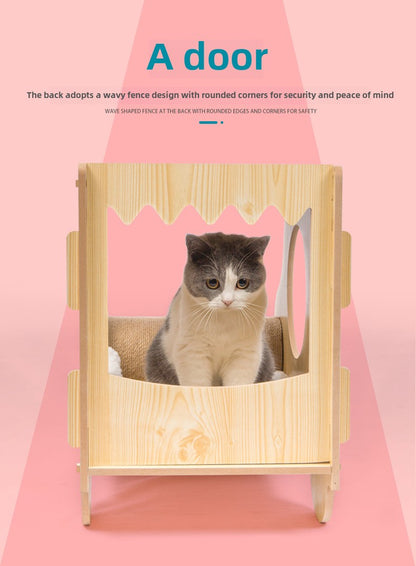 New Solid Wood Cat Nest Kennel Four Seasons General Motors Cat Bed Cat House Cat Scratch Post Cat Toy