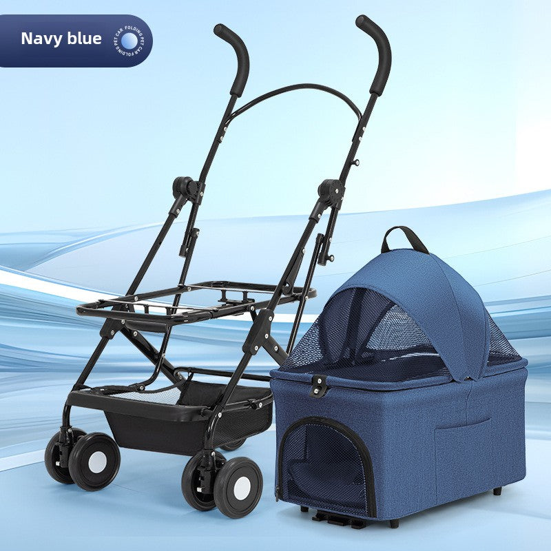 Wholesale Pet Cart Dog Cat Teddy Baby Cart Out Small Pet Cart Lightweight Foldable Outdoor Travel