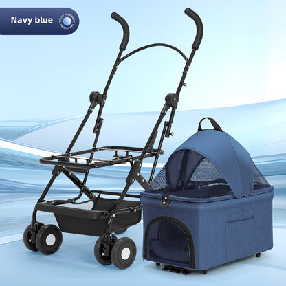 Wholesale Pet Cart Dog Cat Teddy Baby Cart Out Small Pet Cart Lightweight Foldable Outdoor Travel