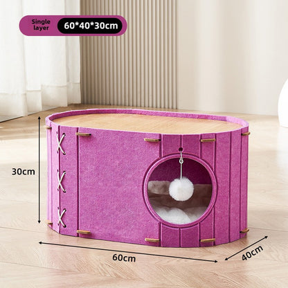 catteryClosed multi-layer cat nest security winter warmth integrated winter cat sleep felt nest