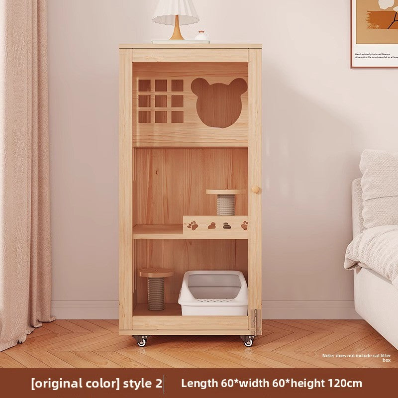 Wholesale Solid Wood Cat Villa Cat Cage Household Indoor Cat Nest Cat House Large Free Space Cat Castle Cat House Cat Cabinet