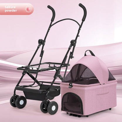 Wholesale Pet Cart Dog Cat Teddy Baby Cart Out Small Pet Cart Lightweight Foldable Outdoor Travel