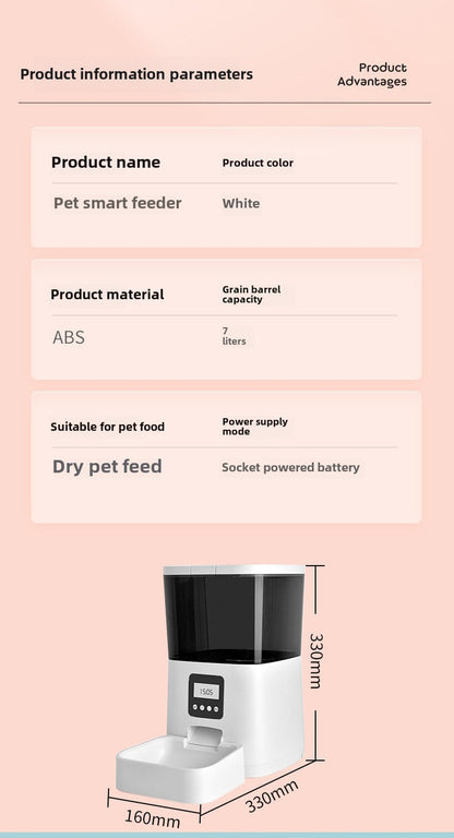 pet feeder pet smart feeder cat dog food delivery timing quantitative 7L feeder wifi cat automatic multi-function