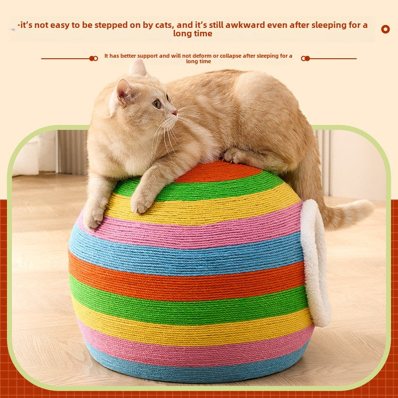 Cat nest security closed cat sleeping nest sword hemp rope cat scratching board nest scratch resistant winter warm all seasons