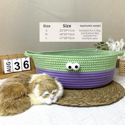 Cat litter universal all seasons dopamine rattan basket cat litter summer cat bed kitten kitten sleeping pet litter spot