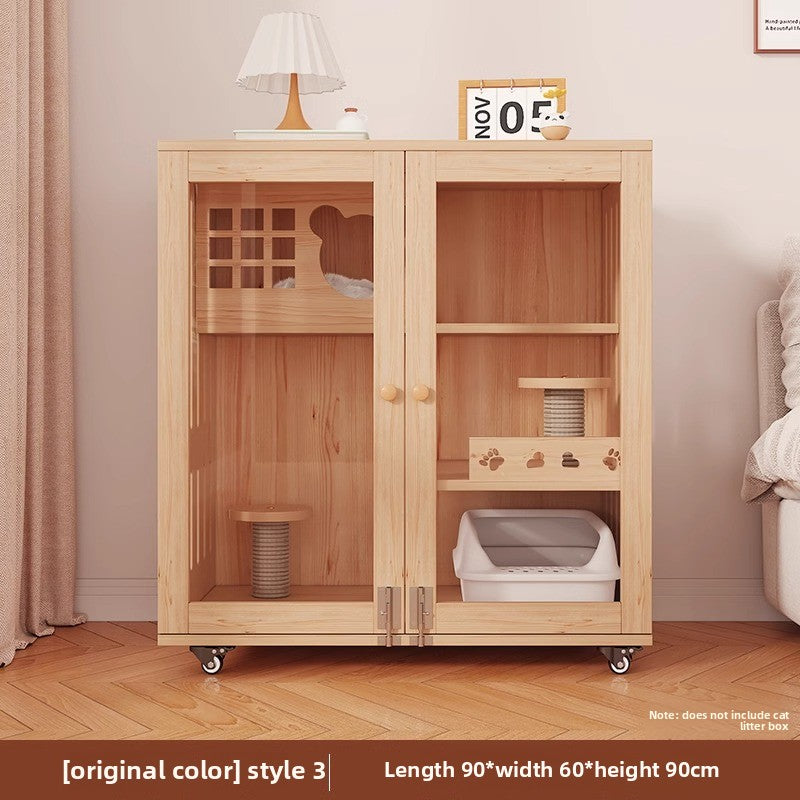 Wholesale Solid Wood Cat Villa Cat Cage Household Indoor Cat Nest Cat House Large Free Space Cat Castle Cat House Cat Cabinet