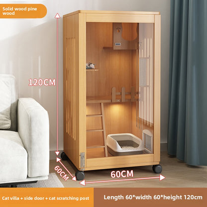 Wholesale economical cat villa solid wood cat cage waterproof cat cabinet double layer cat house cat house household indoor cat house cat nest cat cage