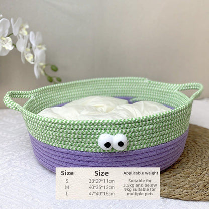 Cat litter universal all seasons dopamine rattan basket cat litter summer cat bed kitten kitten sleeping pet litter spot