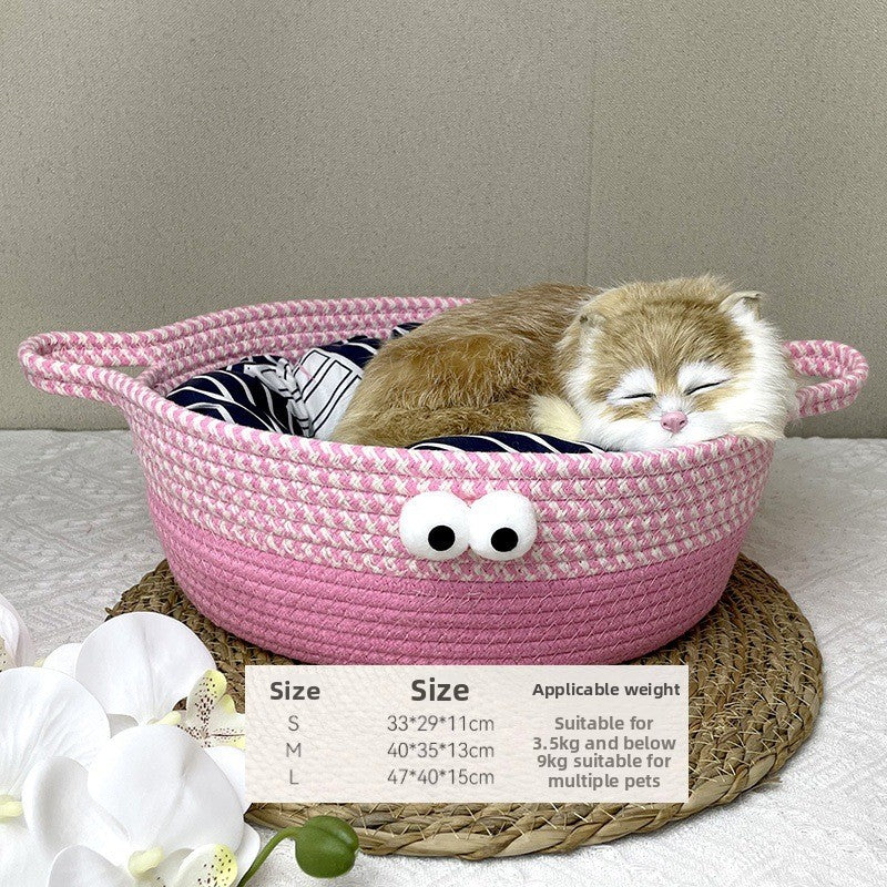 Cat litter universal all seasons dopamine rattan basket cat litter summer cat bed kitten kitten sleeping pet litter spot