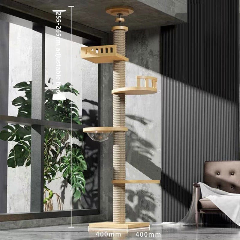 Wholesale Tongtian Post Cat Climbing Frame Cat Toy Cat Scratch Board Factory Solid Wood Bold and Firm Top-notch Cat Scratch Post