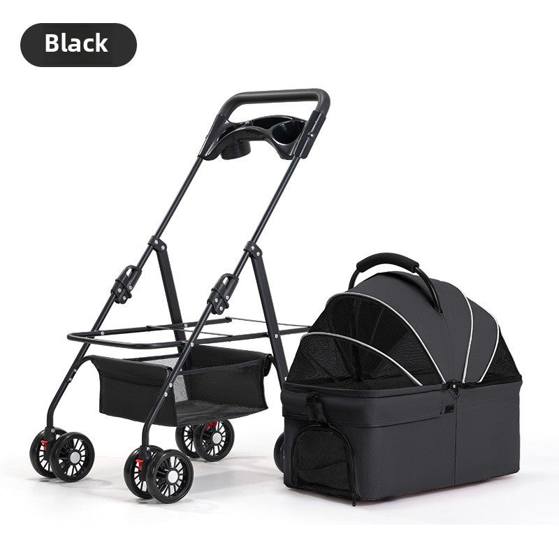 Wholesale Pet Cart Dog Cat Teddy Baby Cart Out Small Pet Cart Lightweight Foldable Outdoor Travel