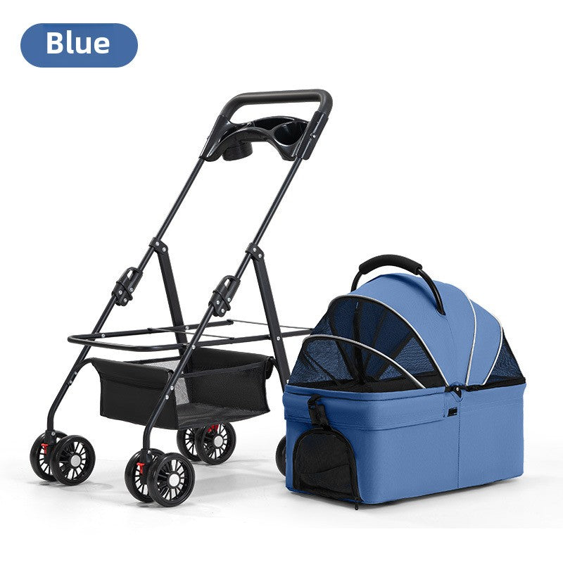 Wholesale Pet Cart Dog Cat Teddy Baby Cart Out Small Pet Cart Lightweight Foldable Outdoor Travel