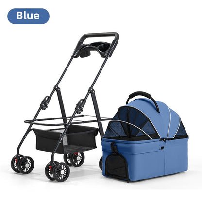 Wholesale Pet Cart Dog Cat Teddy Baby Cart Out Small Pet Cart Lightweight Foldable Outdoor Travel