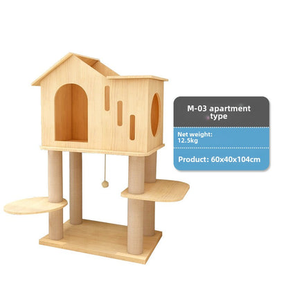 Luxury small cat climbing frame Solid wood cat frame Large cat house Cat nest Cat jumping platform Cat tree