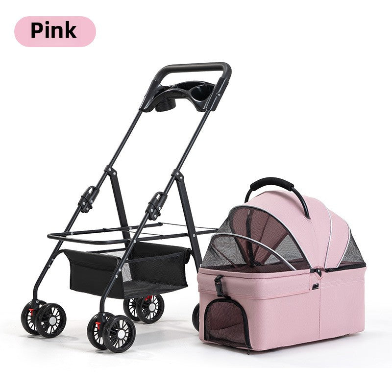 Wholesale Pet Cart Dog Cat Teddy Baby Cart Out Small Pet Cart Lightweight Foldable Outdoor Travel