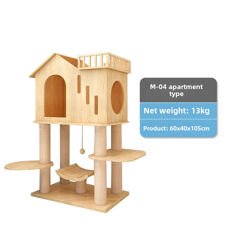 Luxury small cat climbing frame Solid wood cat frame Large cat house Cat nest Cat jumping platform Cat tree