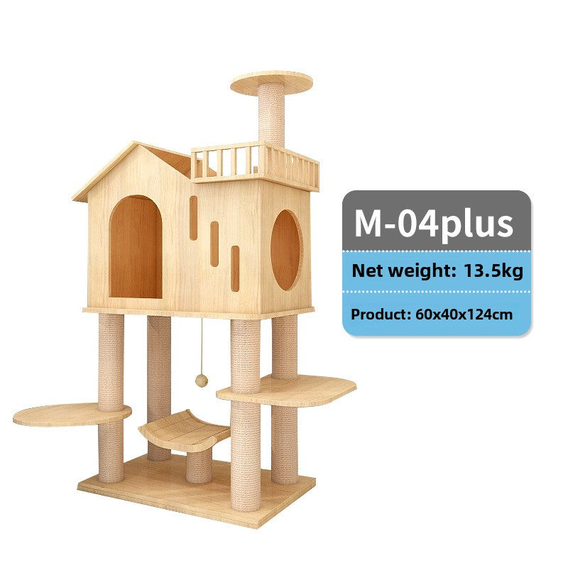 Luxury small cat climbing frame Solid wood cat frame Large cat house Cat nest Cat jumping platform Cat tree