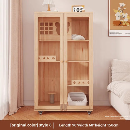 Wholesale Solid Wood Cat Villa Cat Cage Household Indoor Cat Nest Cat House Large Free Space Cat Castle Cat House Cat Cabinet