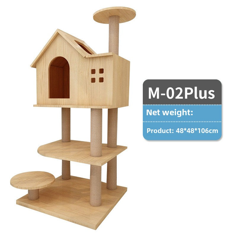 Luxury small cat climbing frame Solid wood cat frame Large cat house Cat nest Cat jumping platform Cat tree