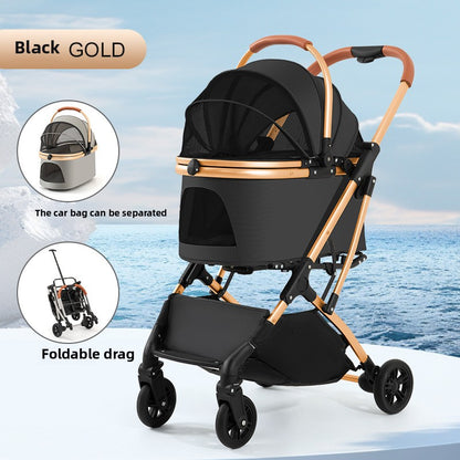 Wholesale medium and large dog pet cart dog cat teddy baby cart out small pet cart lightweight foldable