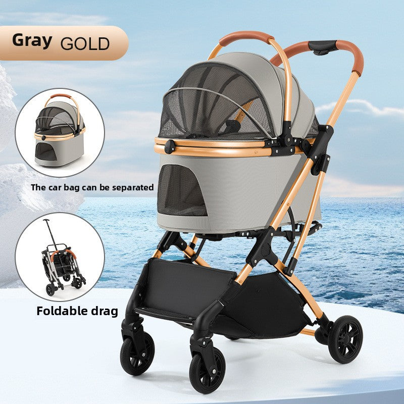 Wholesale medium and large dog pet cart dog cat teddy baby cart out small pet cart lightweight foldable