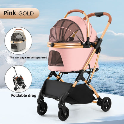 Wholesale medium and large dog pet cart dog cat teddy baby cart out small pet cart lightweight foldable